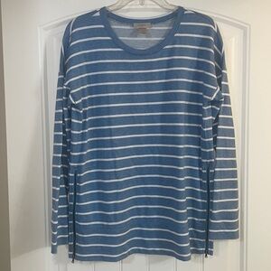 Loft Outlet Blue and White Striped Top
